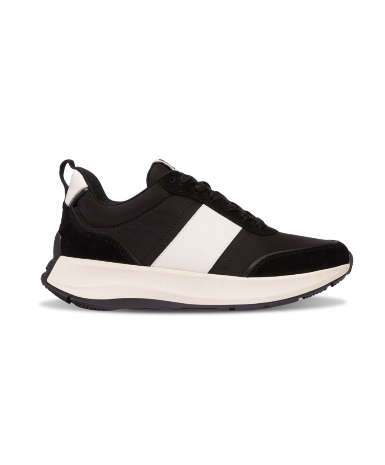 Fitflop F-Mode Flow Fabric Suede Leather Mens Sneaker Black/ Urban White