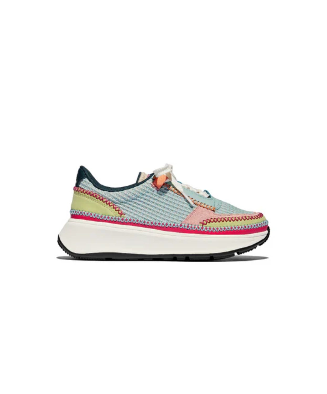 Fitflop F Mode Cross Stitch Material Mix Flatform Sneaker Tutti Fruitti Mix