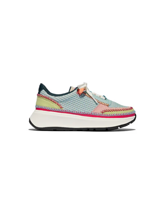 Fitflop F Mode Cross Stitch Material Mix Flatform Sneaker Tutti Fruitti Mix